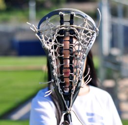 lacrosse player and net
