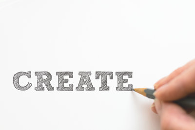 pencil drawing of the word create